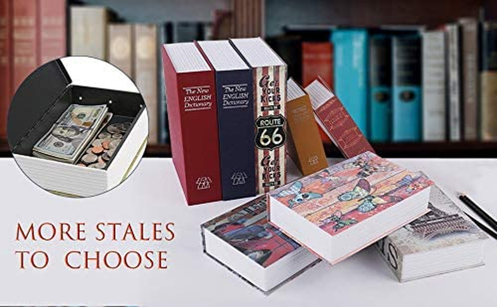 Small Sized Diversion Book Safe Storage Box, Dictionary Secret Safe Can with Sec