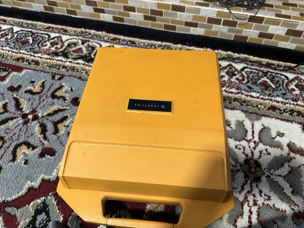 Vintage Truetone Record Player Orange Handled Case “New”