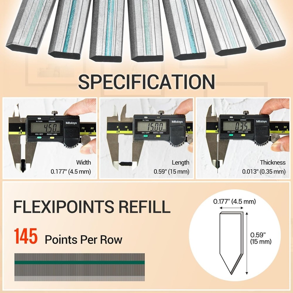 meite Flexible Points 5/8" (15 mm) for Point Driver/Points Tacker
