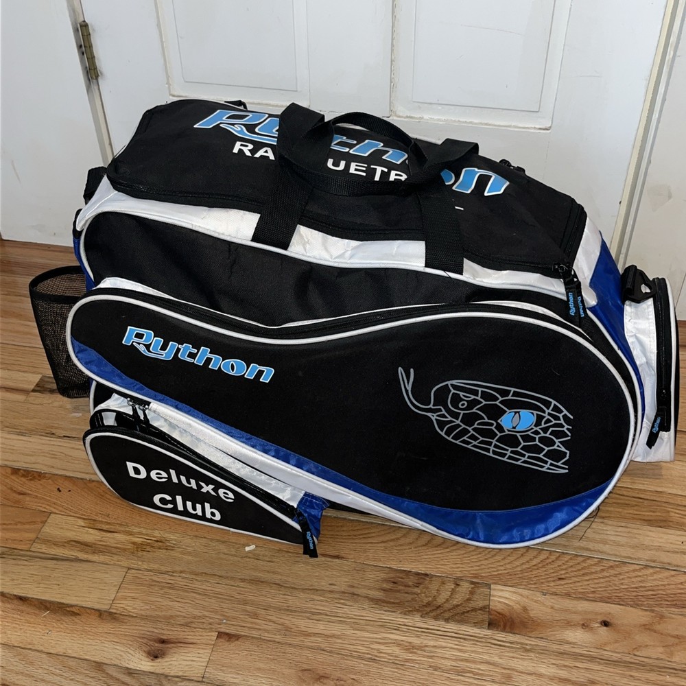 Python Deluxe "Club" Racquetball Bag (Black/Blue) Large No Shoulder Strap