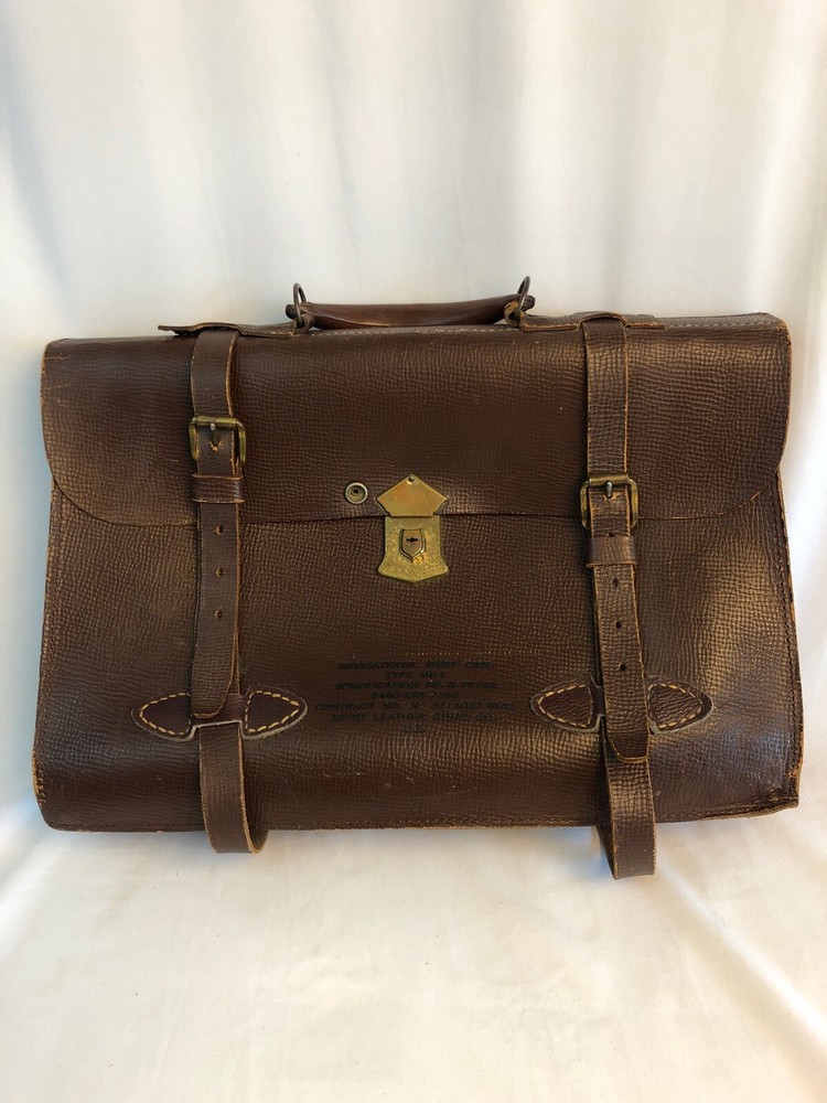 Type MB-1 Navigation Brief Case WW2 US Merit Leather Strap Company