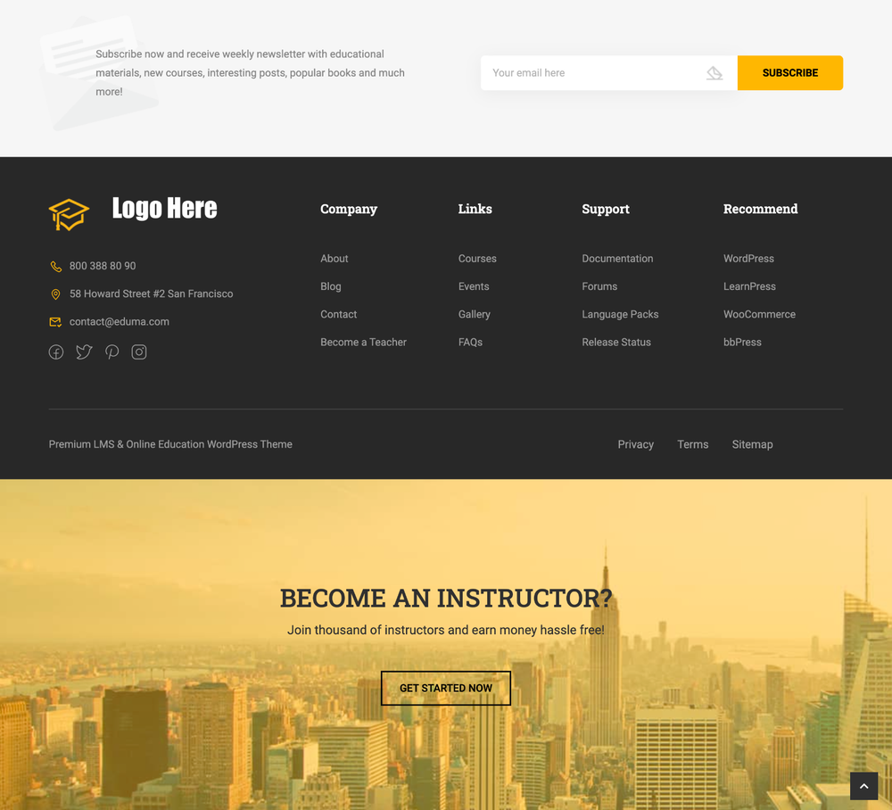 Training Center Website Design with Free 5GB VPS Web Hosting