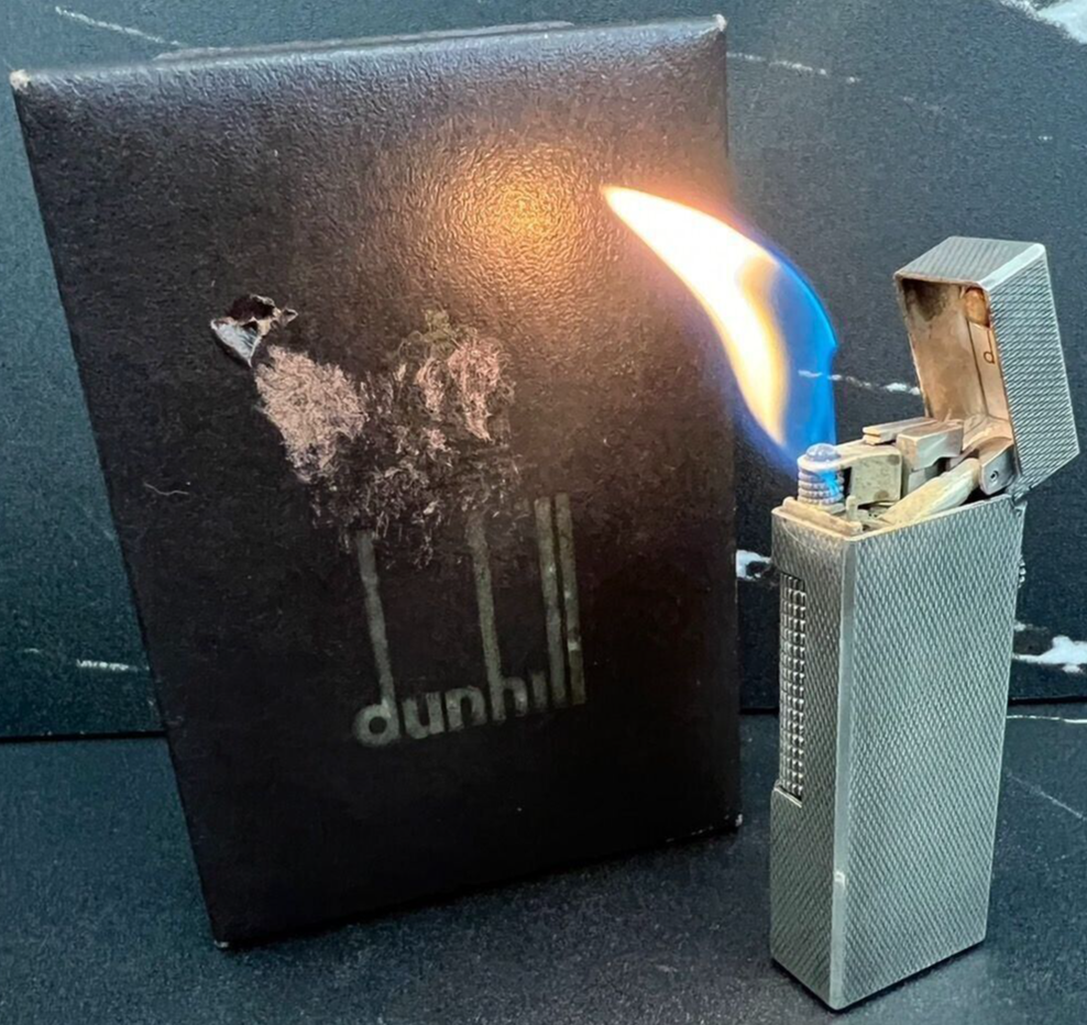 Working Dunhill Gas lighter Silver with box
