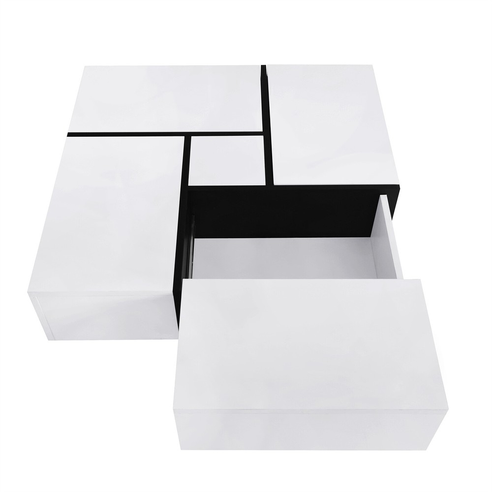 Coffee Table Cocktail Table Center Table with 4 Hidden Storage Compartments