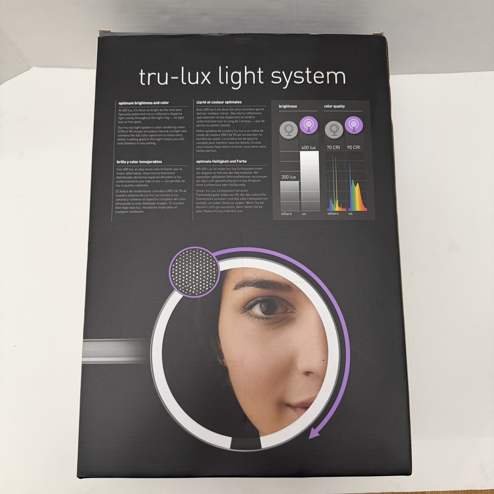 Simplehuman ST3003 Wall Mount Sensor Mirror Tru-Lux LED 5x NEW Open Box