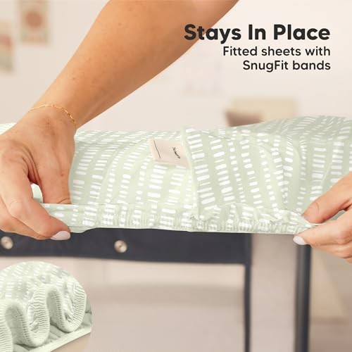 2-Pack Mini Crib Sheets Fitted - 38x26 Pack N Play Sheets for Pack and Fleur