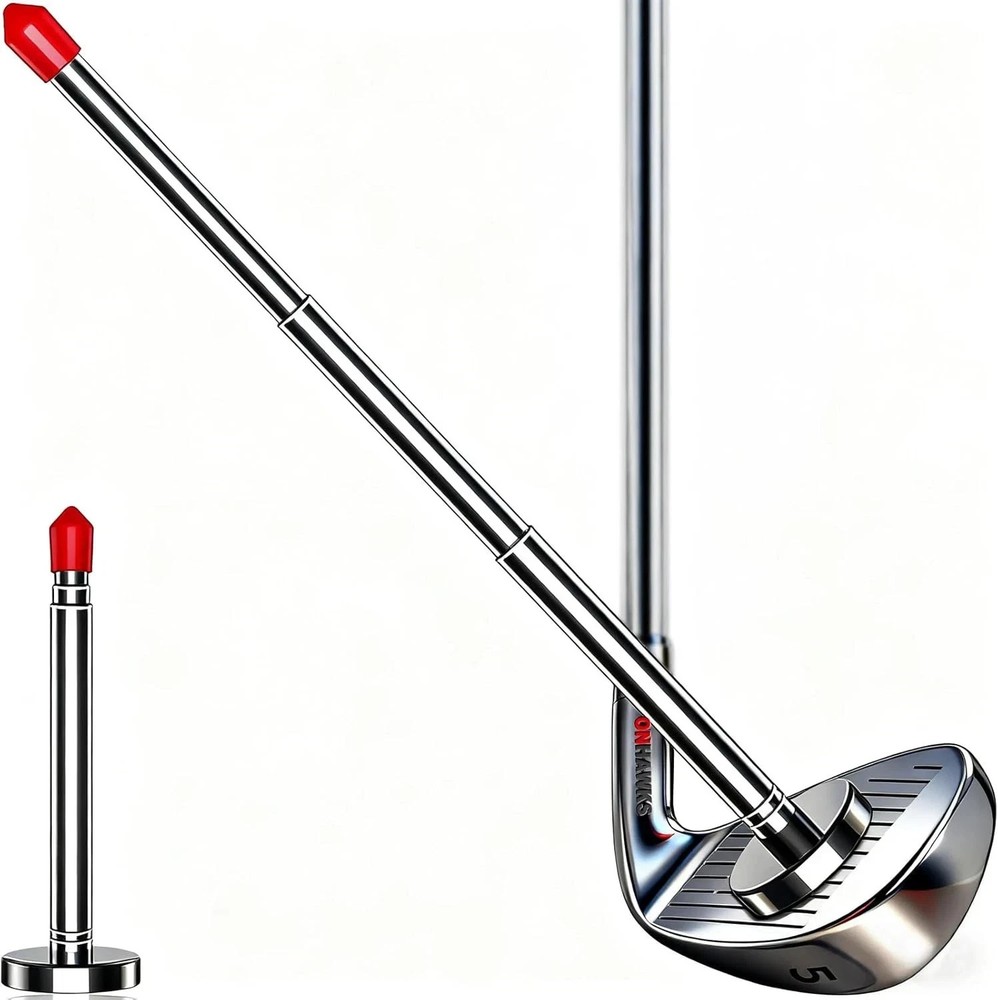 Golf Alignment Rods-Club Alignment Sticks with Telescopic Magnetic Corrector Tra
