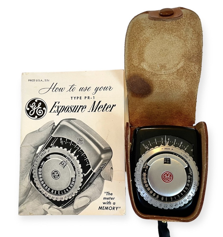 Vintage GE PR-1 Exposure Meter w/ Case Manual Light Meter Untested USA