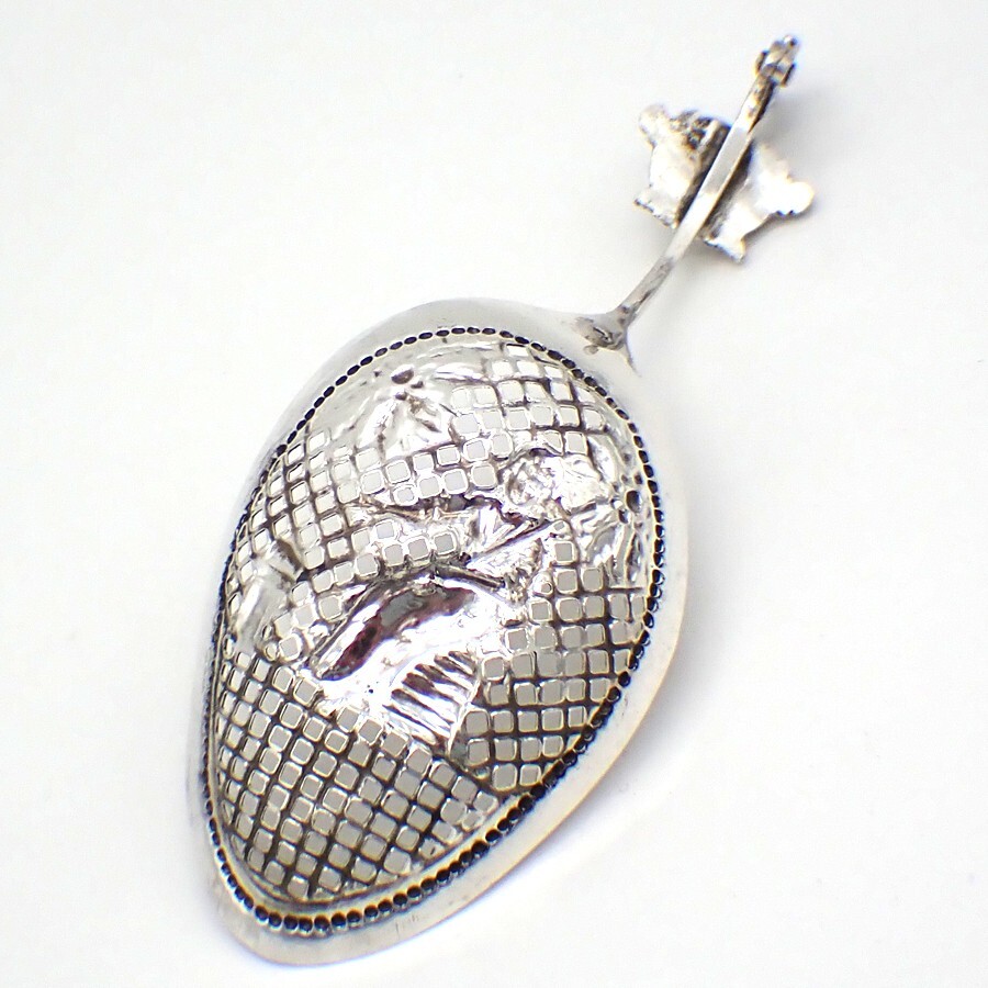 Antique Dutch Monkey Spoon Sifter 833 Silver
