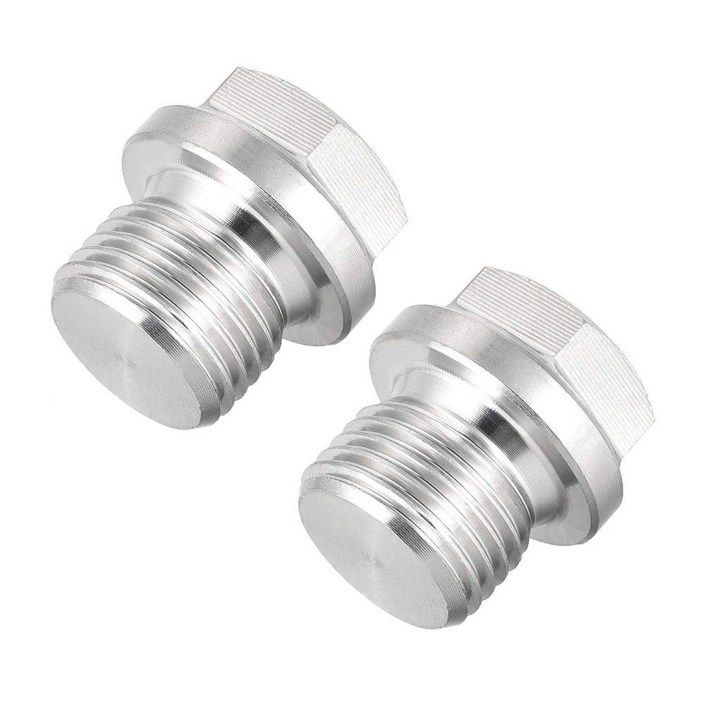 M16 x 1.5 Male Hex Head Plug 304 Stainless Steel Solid Thread Pipe Fitting 2Pcs