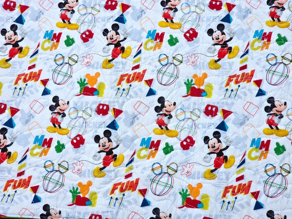 Handmade Quilted Table Runner Disney Mickey Mouse FUN SKETCH BUBBLES