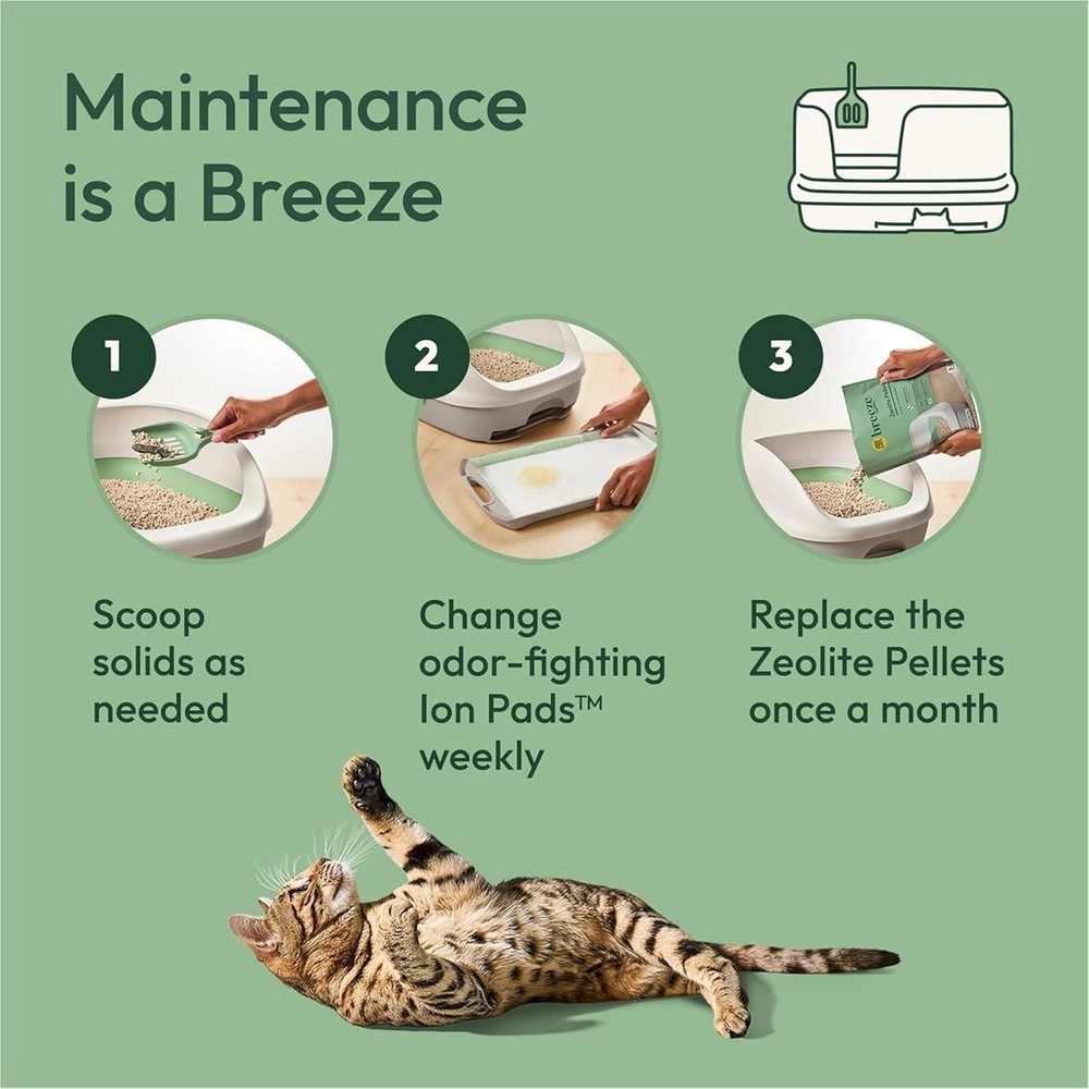Multi Cat Litter Pad Refill - 8 Count Breeze Pads for Cat Litter Systems