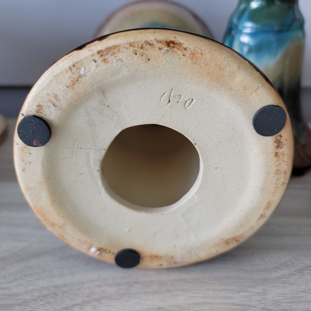 Glazed Pottery Candle Holders Set Of 3