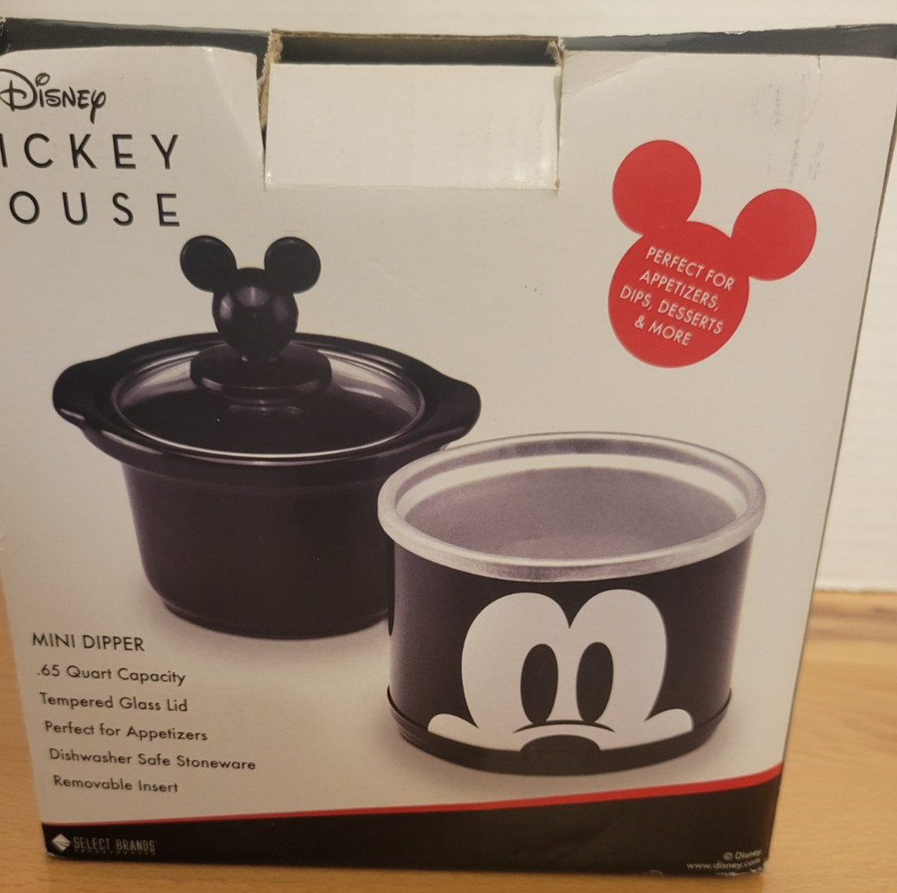 Mickey Mouse Mini Crock Pot .65 Quart Slow Cooker Removable Insert New Open Box