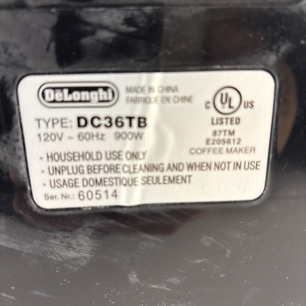 DeLonghi 10 Cup Drip Coffee Maker Pot Type DC36TB