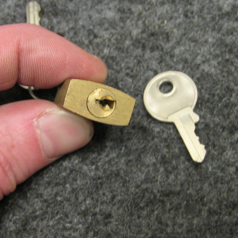 11 Miniature Brass Padlocks w/ Keys Each Keyed Seperately 1-1/4" Display Case