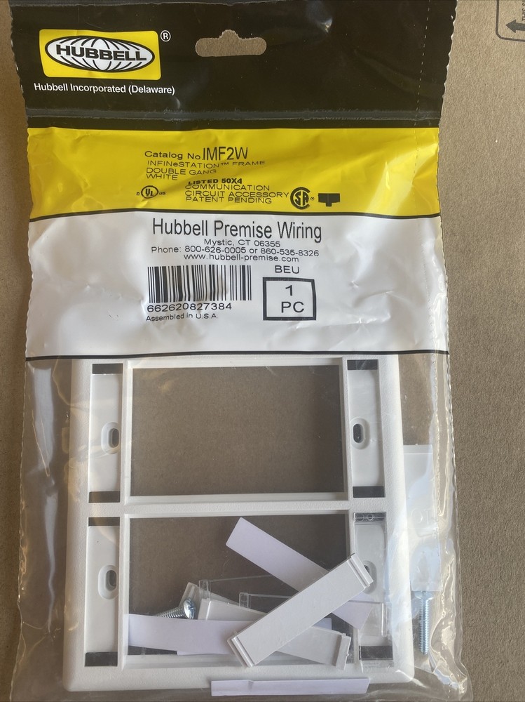 Hubbel IMF2W INFINeSTATION FRAME DOUBLE GANG WHITE