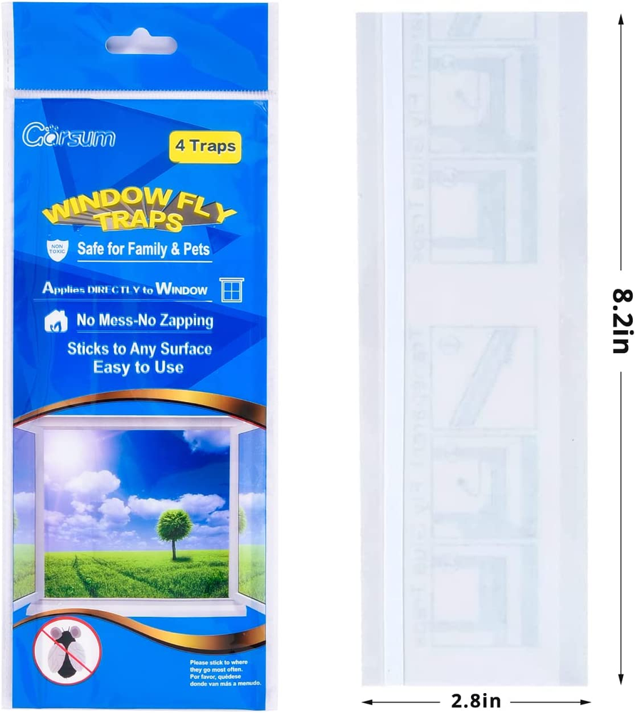 Window Fly Traps Indoor Fly Paper Bug Sticky Strips House Fly Killer Window De