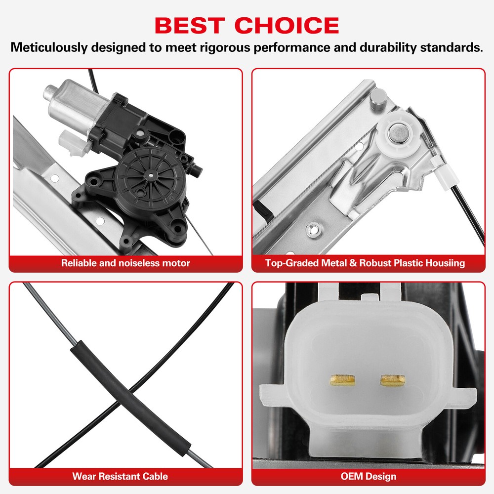 Power Window Regulator Front Left Driver Side For 2008-2020 Dodge Grand Caravan