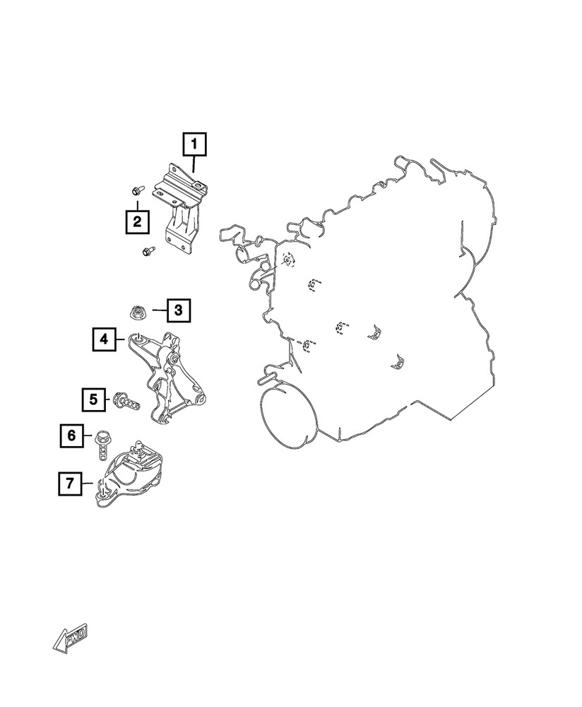 Genuine Mopar Engine Mount Bracket 68324633AA