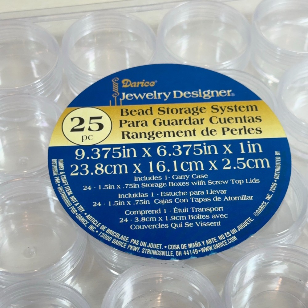 Darice 25 Piece Bead Craft Storage System Storage Boxes & Covered Tray