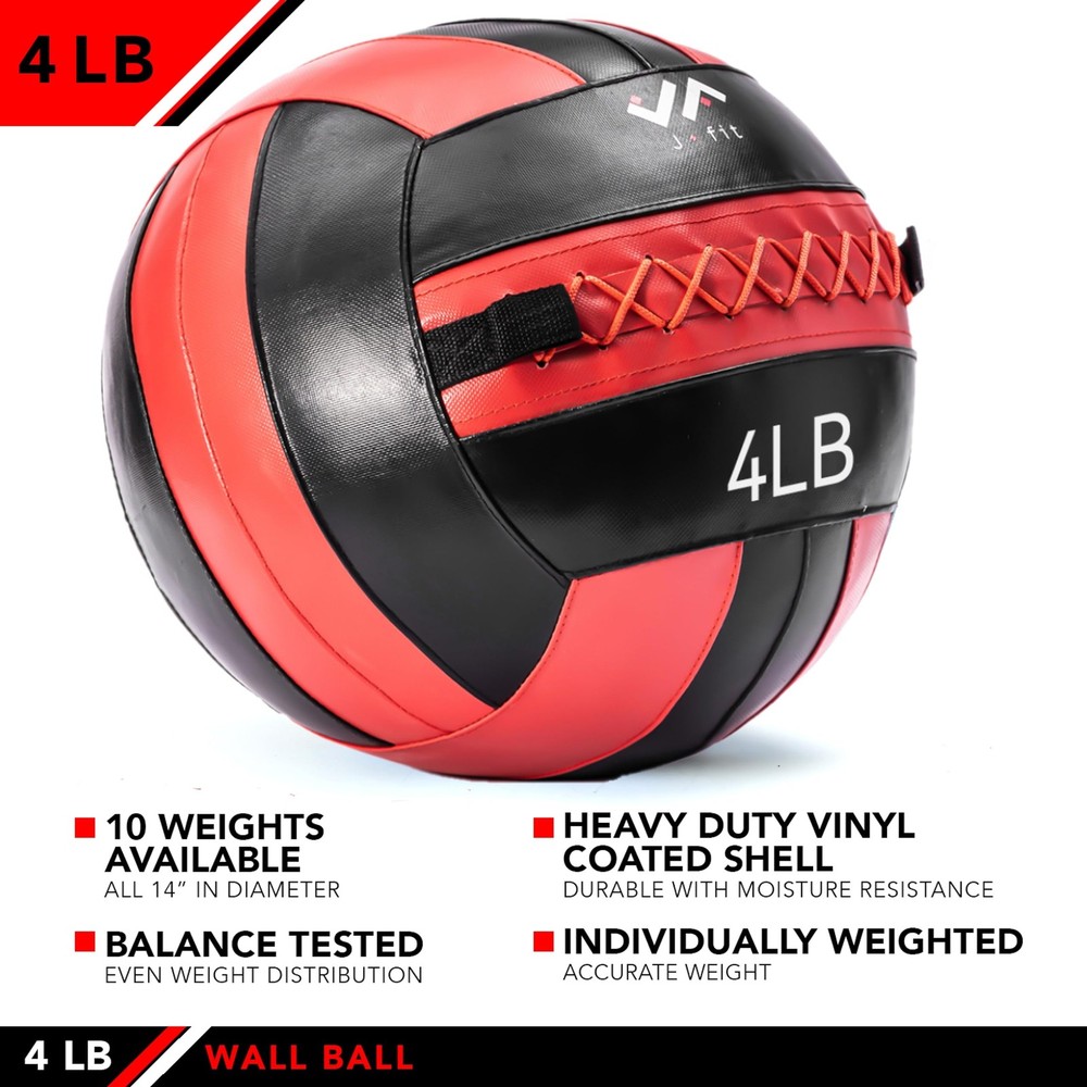 Wall Ball, 4 LB, Red/Black