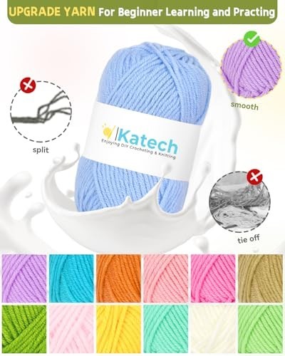 Beginner Crochet Kit with Video Tutorials, 50 Patterns, Upgraded Yarn, Easy Star