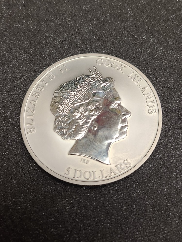 2013 Cook Islands Colorized Black Squirrel 5 Dollars Silver Round