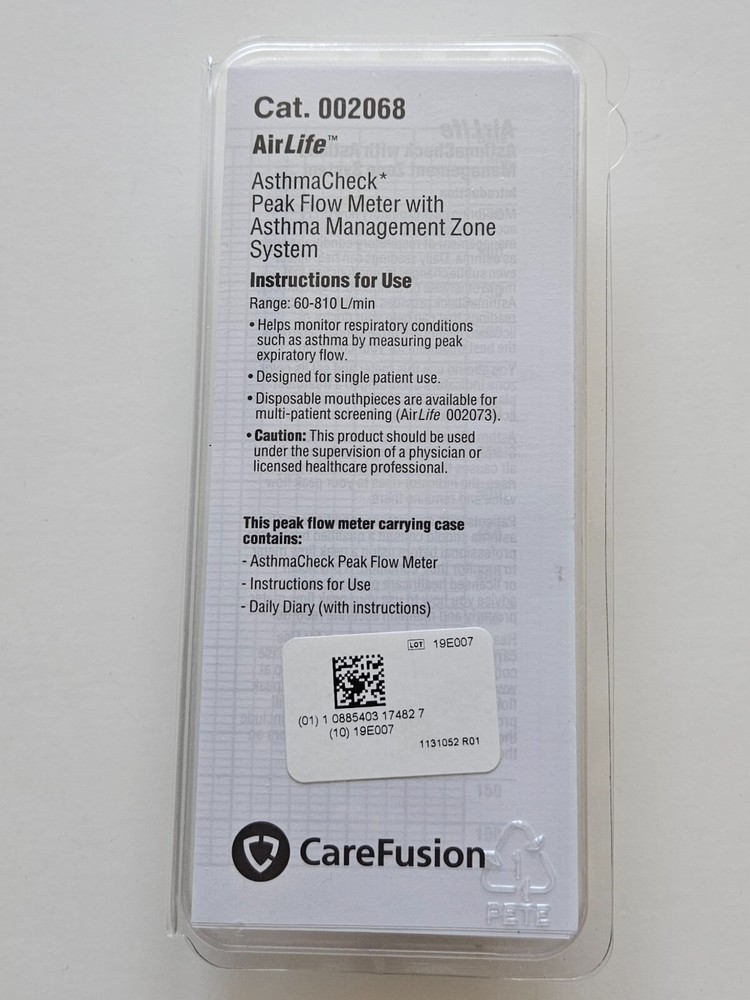 Airlife Asthma Check Peak Flow Meter Carefusion