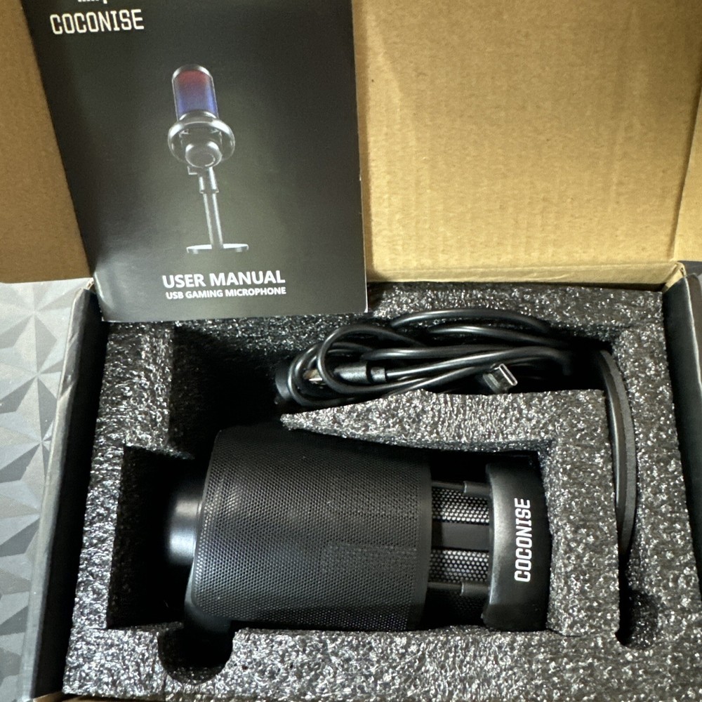 COCONISE USB RGB GAMING MICROPHONE. ME6S. Open Box