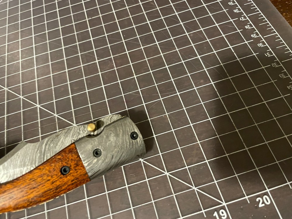 North Rustic Folding Knife Hammered Steel WITH SHEATH