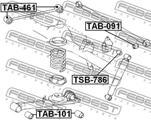 FEBEST TOYOTA REAR TRAILING ROD BUSHING - TAB-461