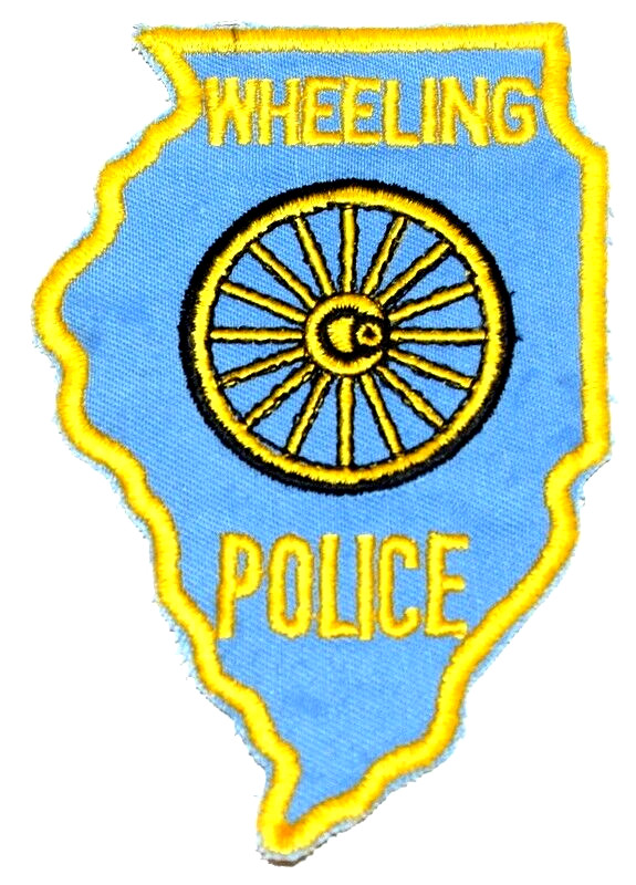 WHEELING ILLINOIS IL Sheriff Police Patch – STATE SHAPE - VINTAGE OLD MESH