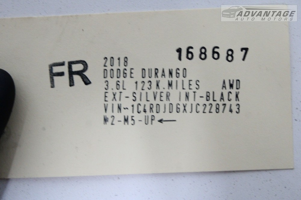 2011-2023 DODGE DURANGO FRONT RIGHT SIDE COWL SILENCER BRACKET SUPPORT OEM