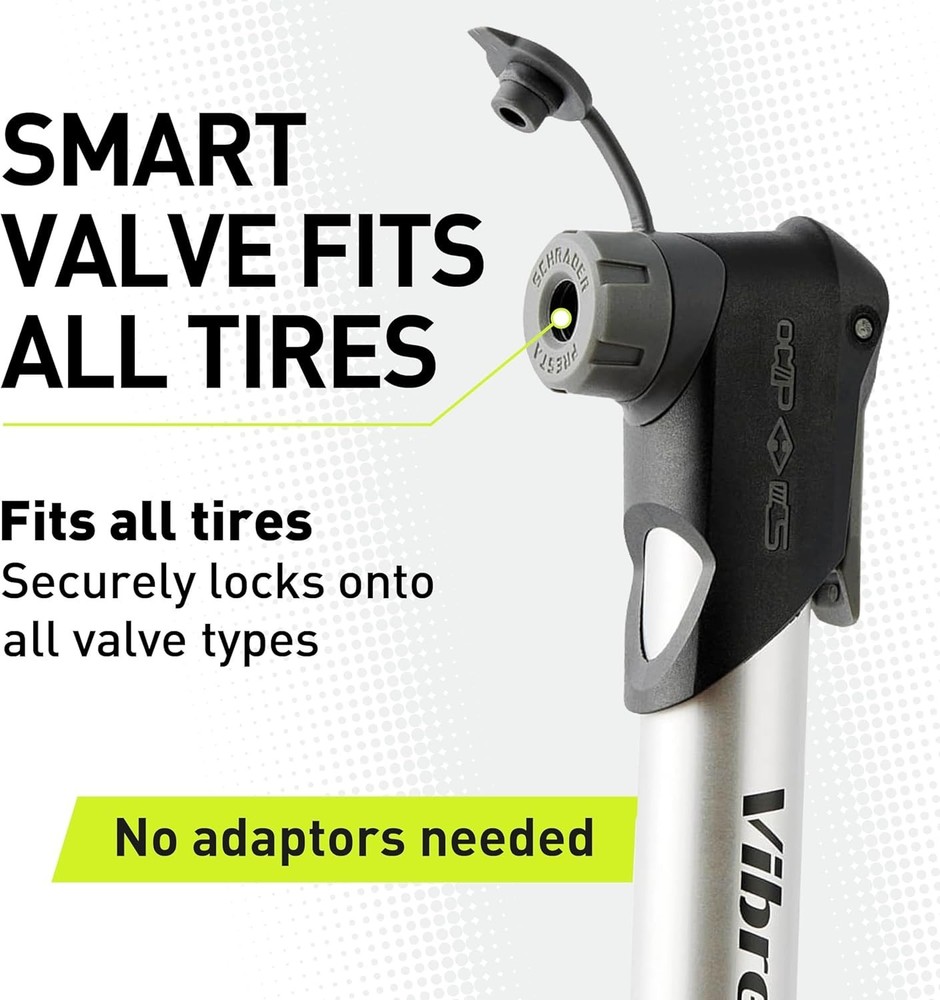 120 PSI Mini Bike Pump - Compact, Lightweight, Includes Glueless Kit