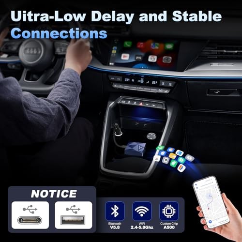 Android Auto Wireless Adapter for Factory Wired Android Auto Cars from 2016,