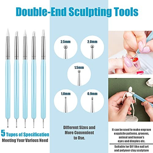10Pcs Silicone Clay Sculpting Tool, Modeling Dotting Tool & Pottery Craft use