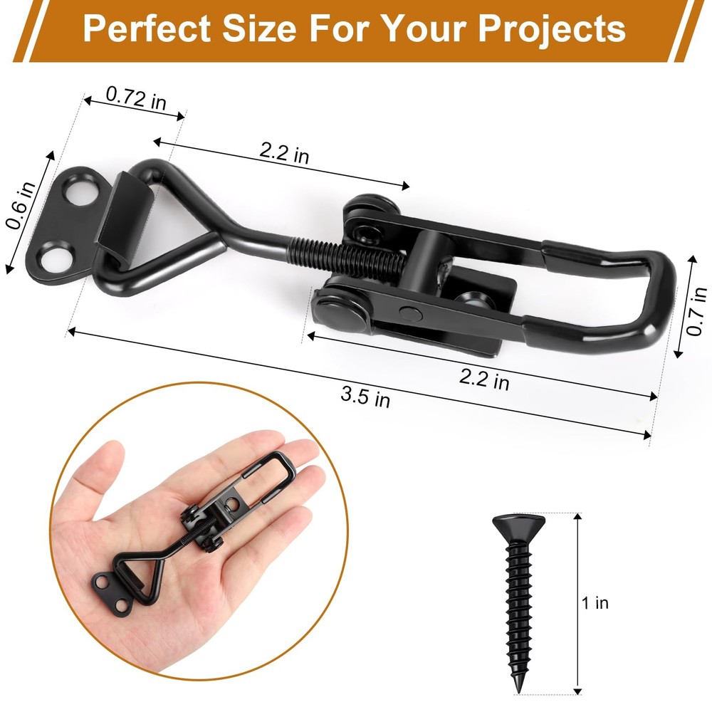 6 Pack Adjustable Toggle Latch Clamp, Upgraded Clamp Black