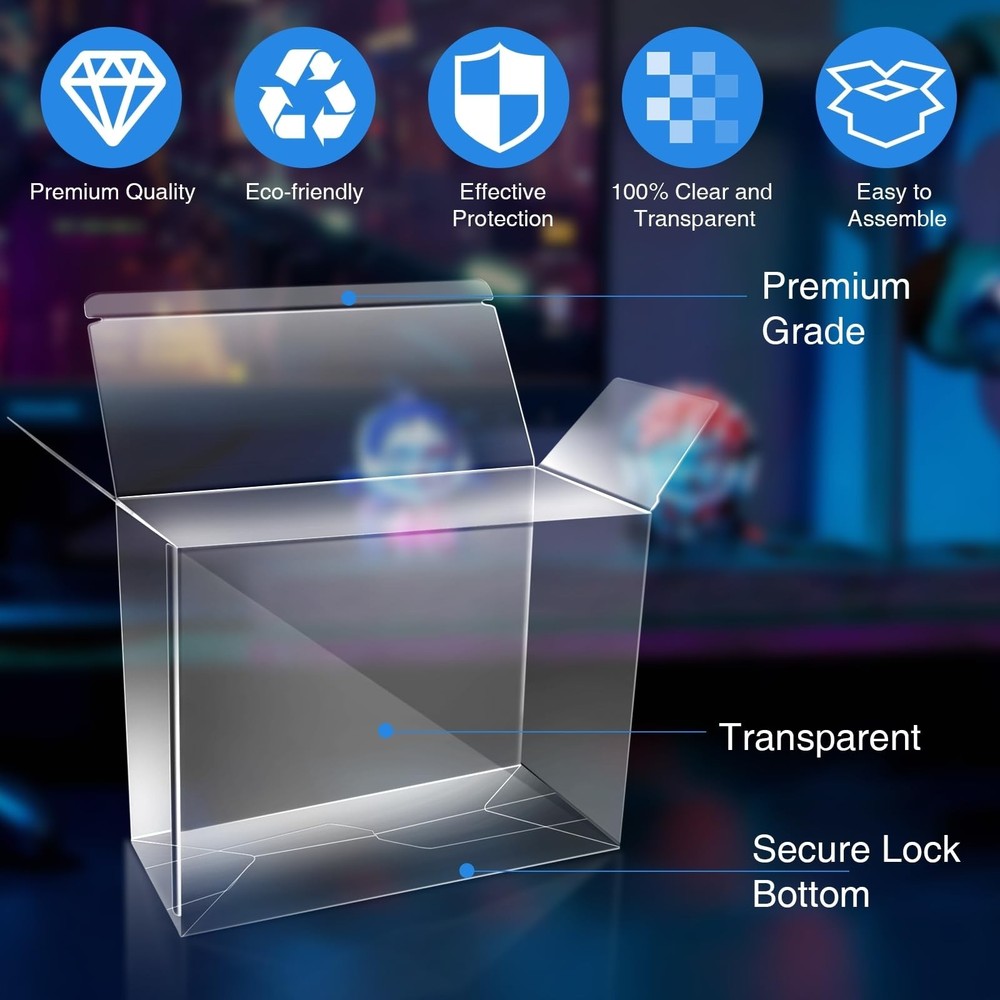 20Pcs Clear Plastic Protector Display Box for Pop Protector, Pop Protector Ca...