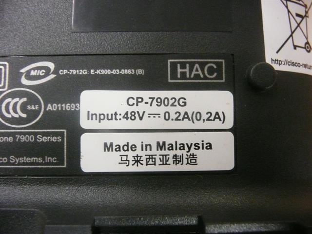 Cisco CP-7902G (Incomplete) Phone