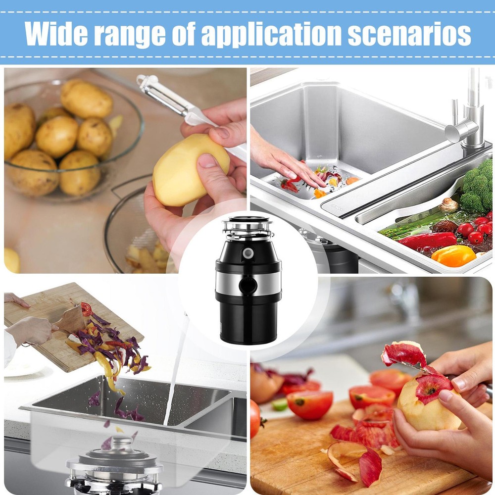 4000 RPM Household Garbage Disposer Kitchen Food Waste Sink Disposal 550W New---