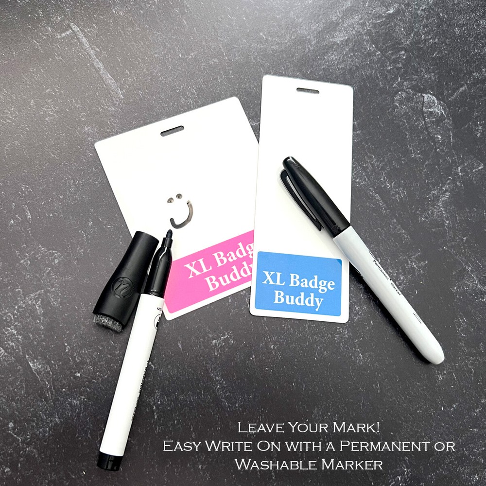 5 pack - Oversized NURSE Badge Buddy - Extra Long Vertical ID Backer for Nurses