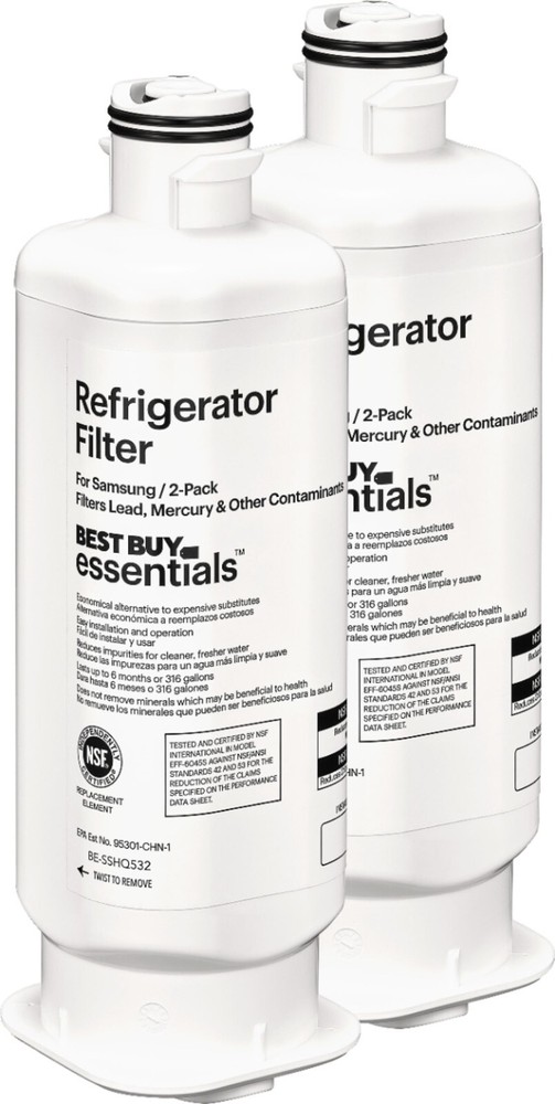 2-PK Best Buy Essentials NSF 42/53 Samsung Refrigerator Water Filter Replacement