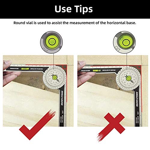 Miter Saw Protractor, Measuring Tools Precision Laser Inside & Outside Miter