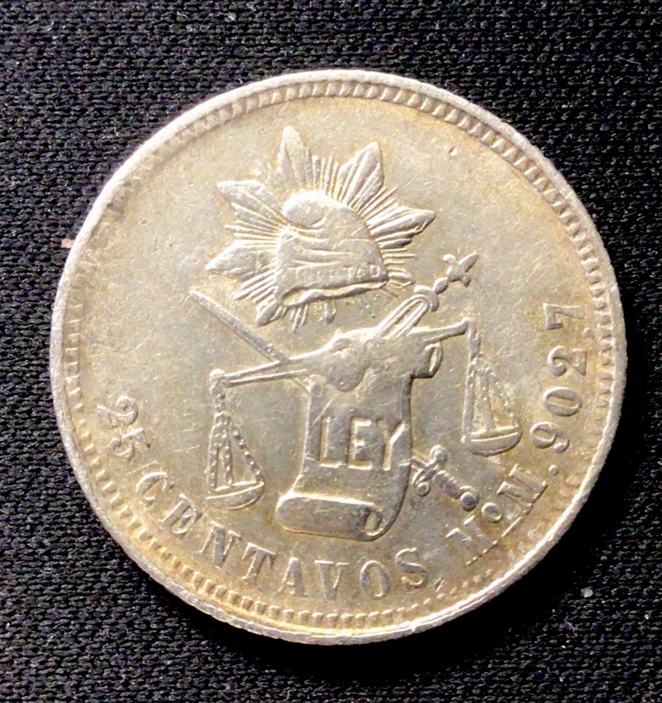 1889 M Mexico Silver! 25 Centavos! ENN Coins