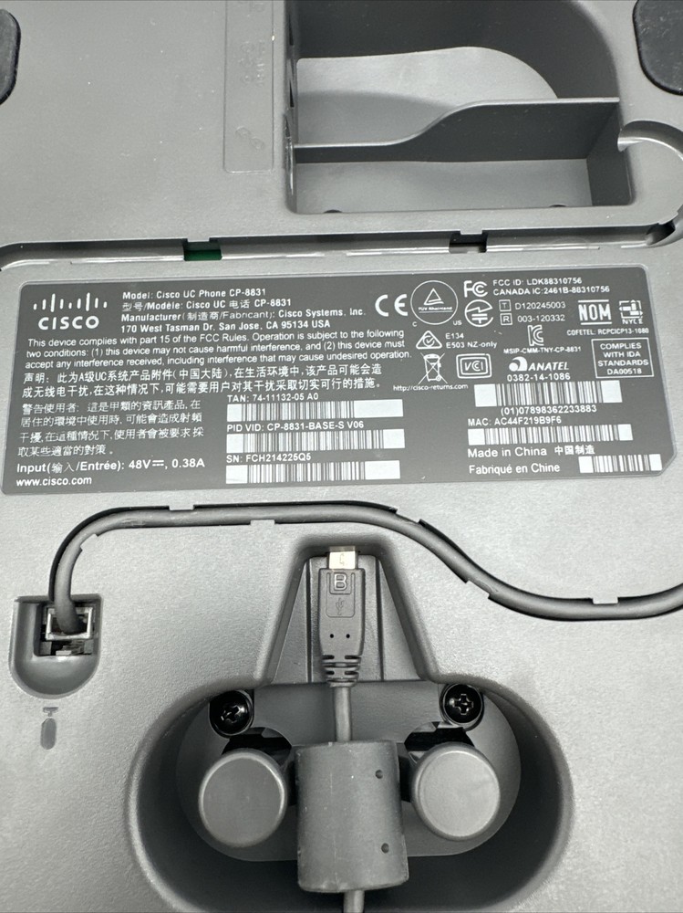 CISCO CP-8831 Conference Phone Base Keypad With 2x Wired Mics