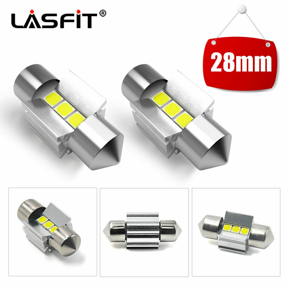 Lasfit 28MM DE3021 DE3022 LED Dome Map Trunk Cargo Light Bulb 6000K White 2pcs