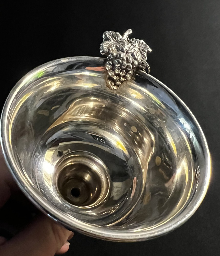 Silverplate Wine Funnel w/Grape Handle 6.5”