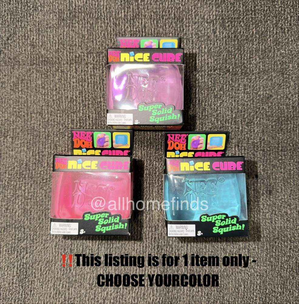 NeeDoh Nice Cube Super Solid Squeezable Sensory Toy (Choose your Color!)