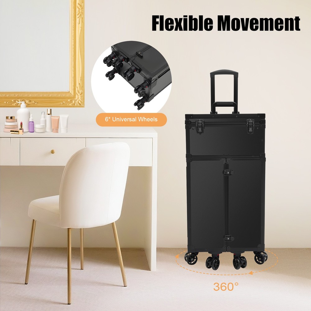 Max Load 30kg Rolling Makeup Case Makeup Organizer Travel Cosmetic Case Trolley